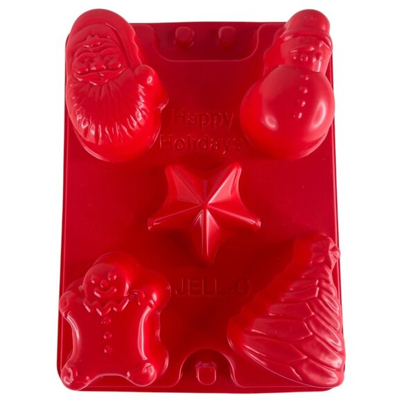 Vintage 1997 JELL-O Jello Jigglers Molds Christmas Shapes Set of 2 Green &amp; R - Picture 4 of 8